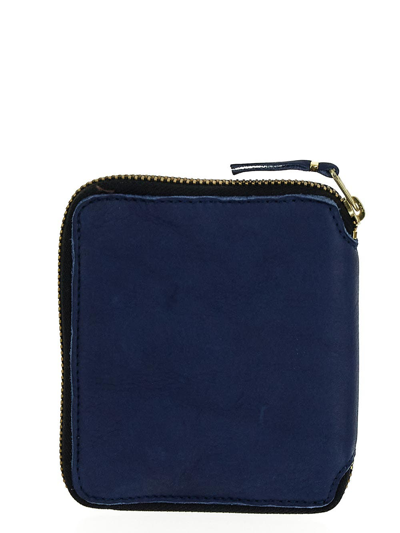 Shop Comme Des Garçons Zip-around Washed Wallet In Blue