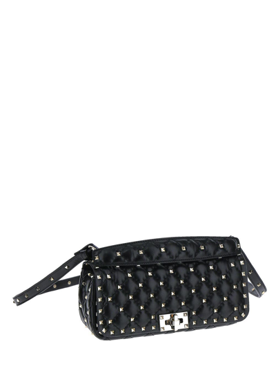 Shop Valentino Rockstud Spike Shoulder Bag In Black