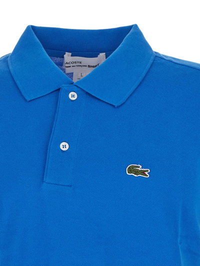 Shop Comme Des Garçons Shirt Asymmetric Polo Shirt In Blue