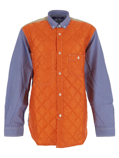 Shop Junya Watanabe Quilted Panel Shirt In Blue