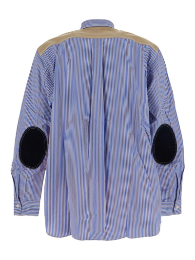 Shop Junya Watanabe Quilted Panel Shirt In Blue