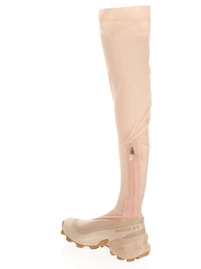 Shop Mm6 Maison Margiela X Salomon Crosswader Lug Knee-boots In Pink