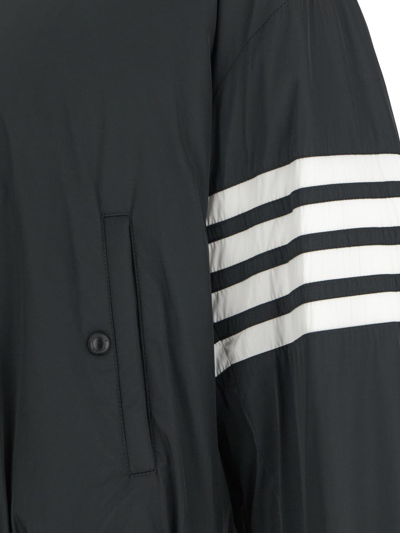Shop Thom Browne 4bar Down Fill Oversize Jacket In Grey