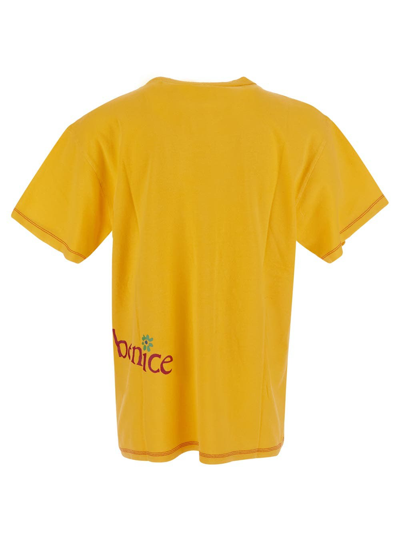 Shop Erl Venice-be Nice T-shirt In Yellow