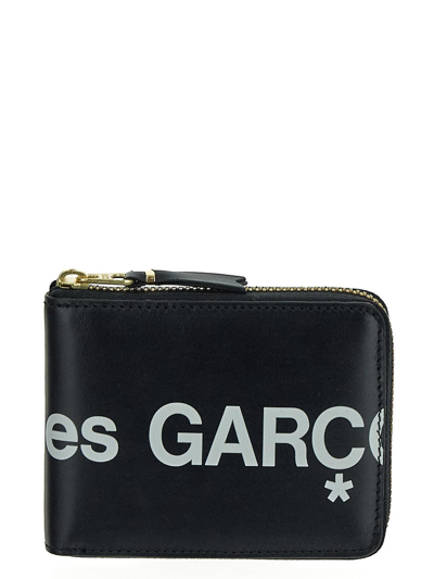 Shop Comme Des Garçons Huge Logo Print Wallet In Black