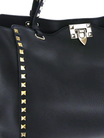 Shop Valentino Rockstud Medium Tote Bag In Black