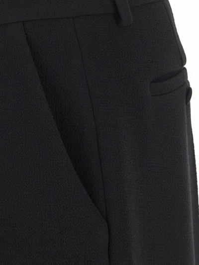 Shop Balmain Crepe Trousers In Black