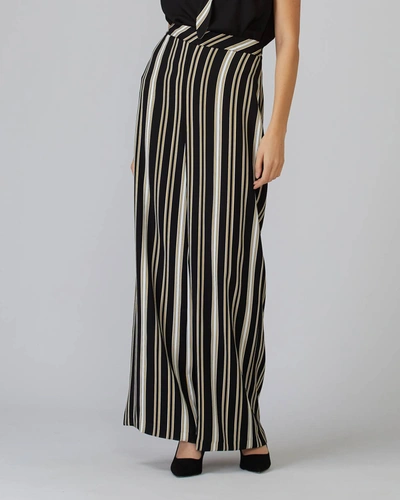 Joseph Ribkoff Wide Leg Pant In Black/white/gold In Multi