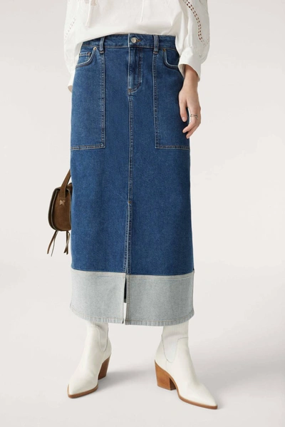Shop Ba&sh Vicky Skirt In Blue Jeans In Multi