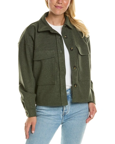 Shop Beachlunchlounge Double Faced Cropped Knit Jacket In Green
