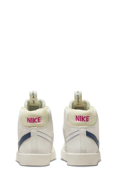 Shop Nike Kids' Blazer Mid '77 High Top Sneaker In Sail/ Blue/ Sail/ Fireberry