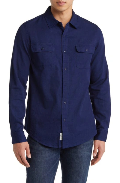 Schott Two-pocket Flannel Button-up Shirt In Basketweave