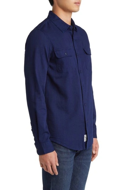 Schott Two-pocket Flannel Button-up Shirt In Basketweave