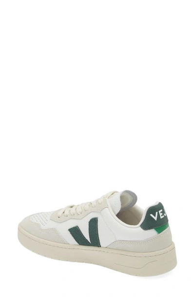 Shop Veja V-90 Leather Sneaker In Extra-white Cyprus