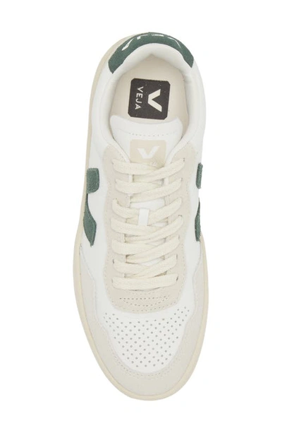 Shop Veja V-90 Leather Sneaker In Extra-white Cyprus
