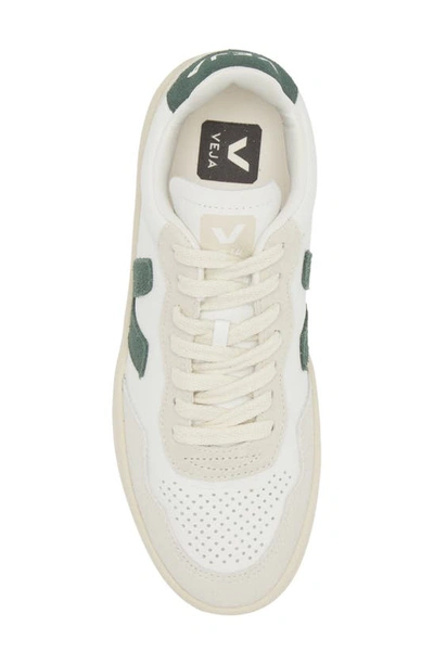 Veja V-10 Suede-trim Sneaker In Extra-white Cyprus