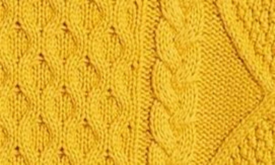 Shop Schott Cable Stitch Crewneck Sweater In Sunflower