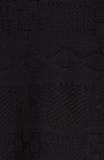 Shop Nn07 Thor 6587 Jacquard Wool Blend Button-up Polo Sweater In Black