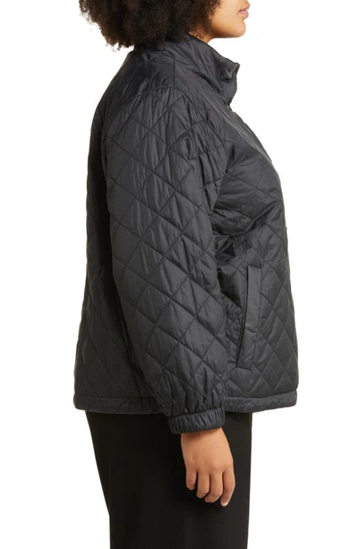 Shop Eileen Fisher Quilted Reversible Jacket In Black