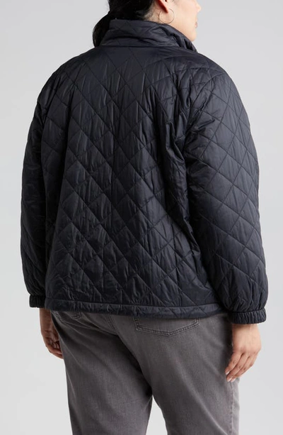 Shop Eileen Fisher Quilted Reversible Jacket In Black