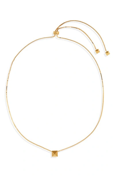 Shop Valentino Rockstud Pendant Necklace In Cs4 Oro 18