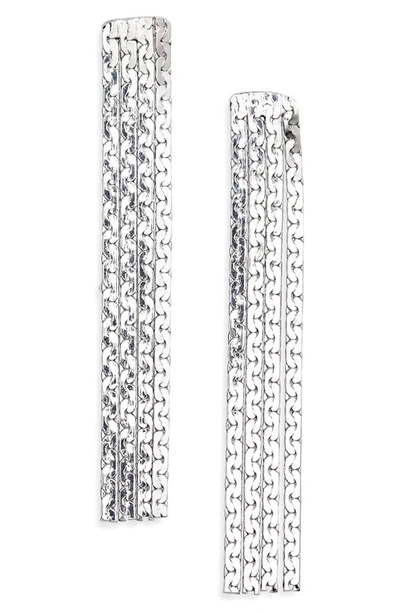 Panacea Liquid Fringe Drop Earrings In Silver