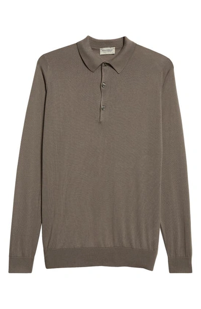 Shop John Smedley Bradwell Cotton Sweater In Cobble Grey