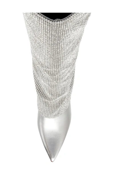 Shop Steve Madden Riski Wedge Boot In Silver