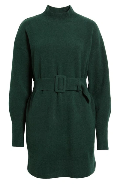 Shop & Other Stories Long Sleeve Belted Sweater Dress In Green