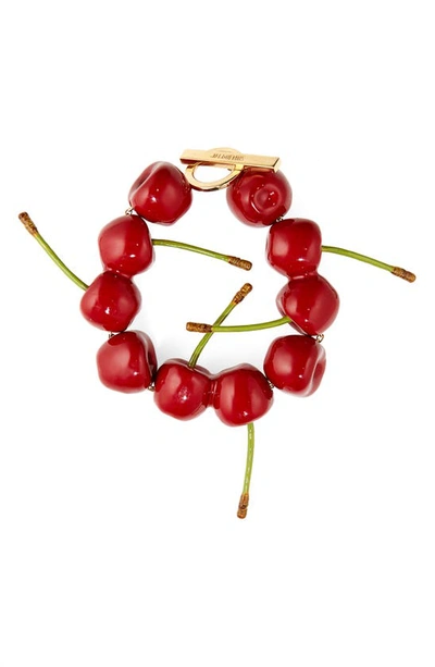 Shop Jacquemus Le Chouchou 'le Bracelet Cerise' Cherry Bracelet In Red 470