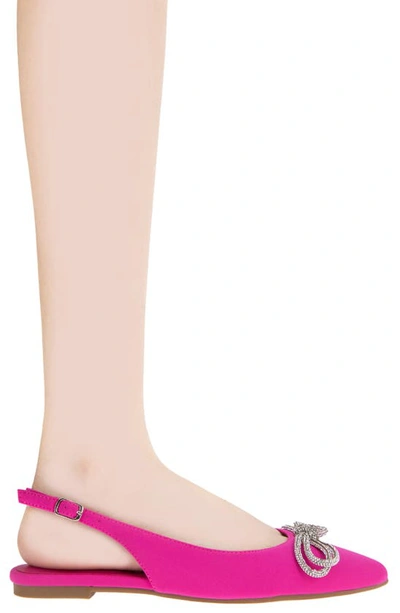 Bcbgeneration Kristin Pointed Toe Slingback Mule In Fuchsia Pink Neoprene