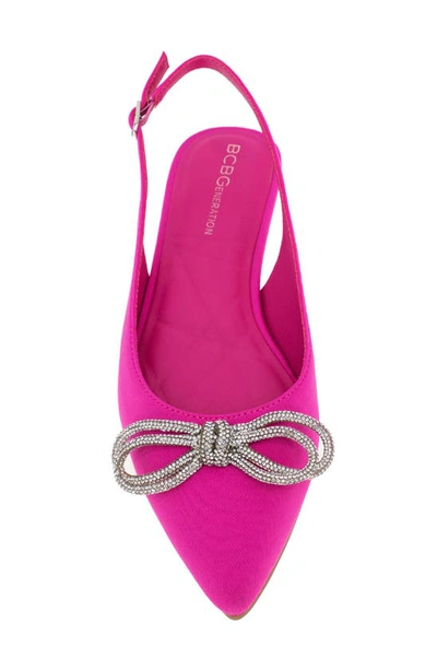 Bcbgeneration Kristin Pointed Toe Slingback Mule In Fuchsia Pink Neoprene