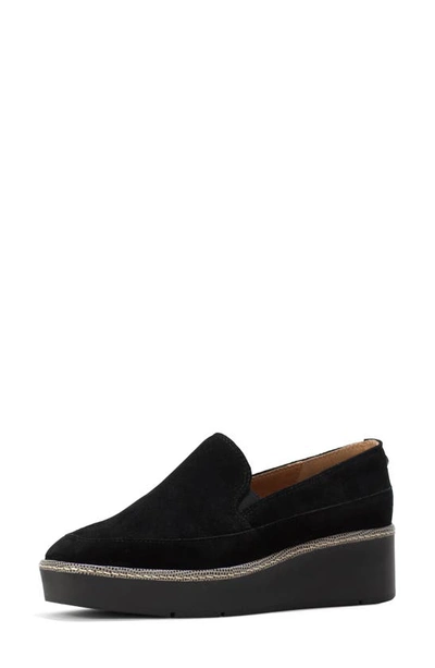 Shop Donald Pliner Wallis Platform Wedge Loafer In Black