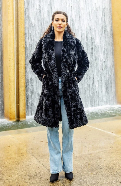 Donna Salyers Fabulous-furs Everywhere Persian Faux Fur Coat In Black  Persian Lamb | ModeSens