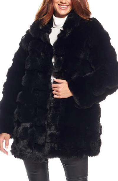 Shop Donna Salyers Fabulous-furs Donna Salyers Fabulous Furs Rainier Reversible Faux Fur Coat In Black