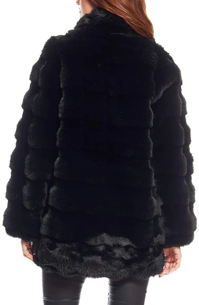 Shop Donna Salyers Fabulous-furs Donna Salyers Fabulous Furs Rainier Reversible Faux Fur Coat In Black