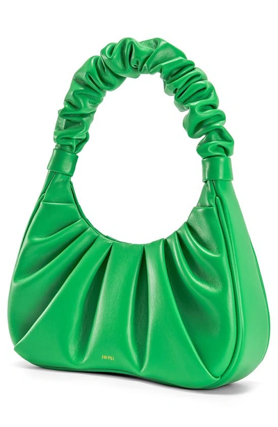 Shop Jw Pei Gabbi Ruched Faux Leather Hobo In Grass Green