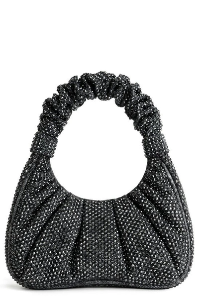 Shop Jw Pei Gabbi Rhinestone Ruched Hobo In Anthracite