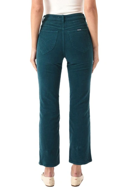 Shop Rolla's Original High Waist Stretch Corduroy Straight Leg Ankle Pants In Forest Cord
