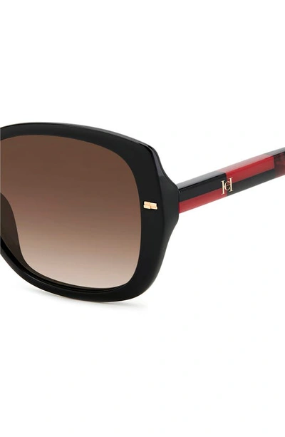 Shop Carolina Herrera 56mm Round Sunglasses In Pink Havana Violet/ Brown Pink