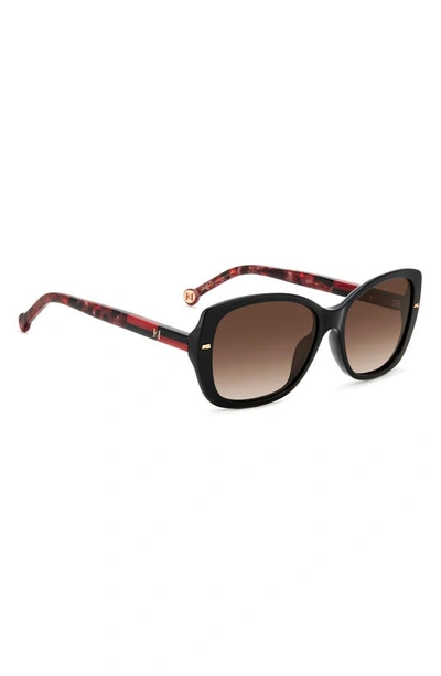 Shop Carolina Herrera 56mm Round Sunglasses In Pink Havana Violet/ Brown Pink