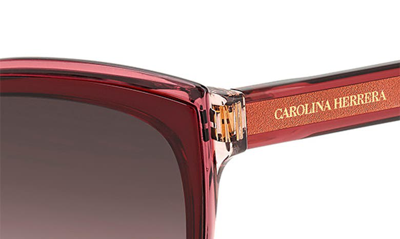 Shop Carolina Herrera 55mm Cat Eye Sunglasses In Burgundy Red/ Brown Pink Grad