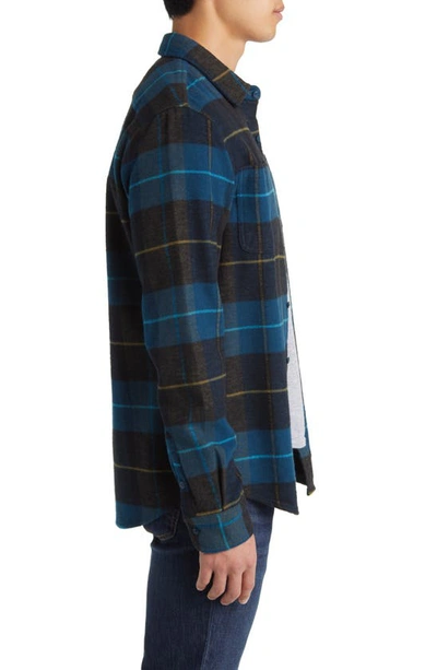 Schott Two-pocket Flannel Long Sleeve Button-up Shirt In Blue/green