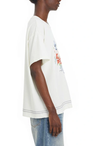 Shop Profound Bouquet Flower Embroidered Oversize T-shirt In White