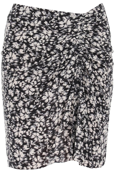 Shop Marant Etoile Angelica Viscose Mini Skirt In Black White (black)