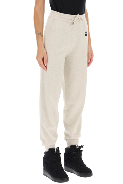 Shop Marant Etoile Kira Knitted Jogger Pants In Light Grey (white)