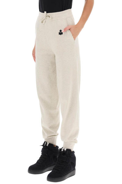 Shop Marant Etoile Kira Knitted Jogger Pants In Light Grey (white)