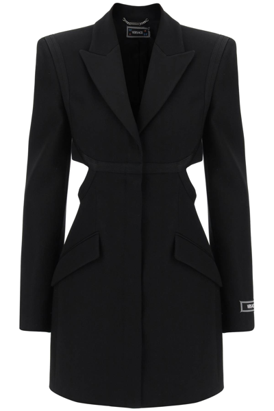 Shop Versace Blazer Dress With Cut-outs In Black (black)
