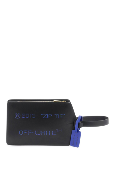 Shop Off-white Zip-tie Clutch In Black No Color (black)