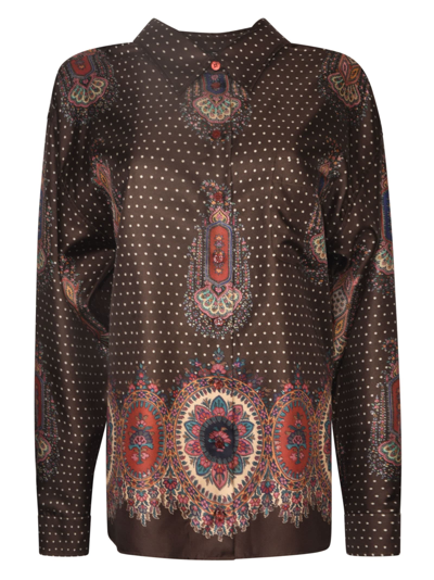 Shop Etro All-over Printed Shirt In Brown